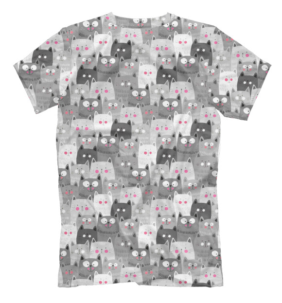 Мужская футболка с изображением Любимые коты цвета Белый