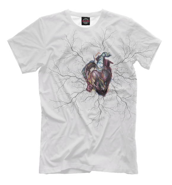 Мужская футболка с изображением The Heart цвета Бежевый