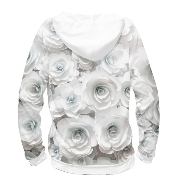 Женское худи с изображением White roses цвета Белый