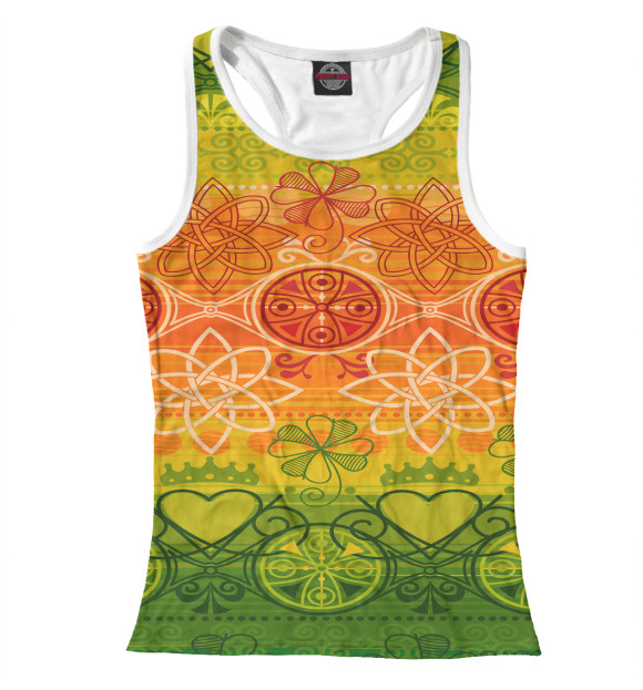 Женская майка-борцовка с изображением Азиатские мотивы цвета Белый