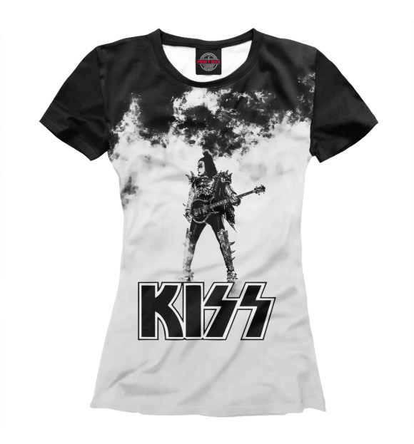 Футболка для девочек с изображением Kiss цвета Белый