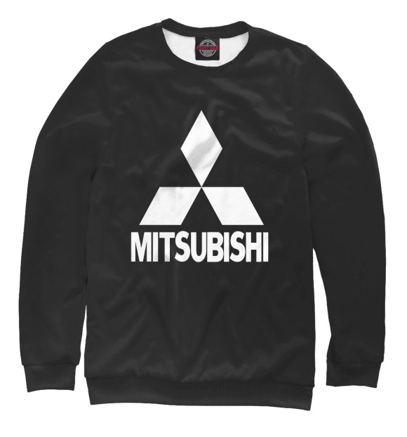 Женский свитшот с изображением Mitsubishi цвета Белый