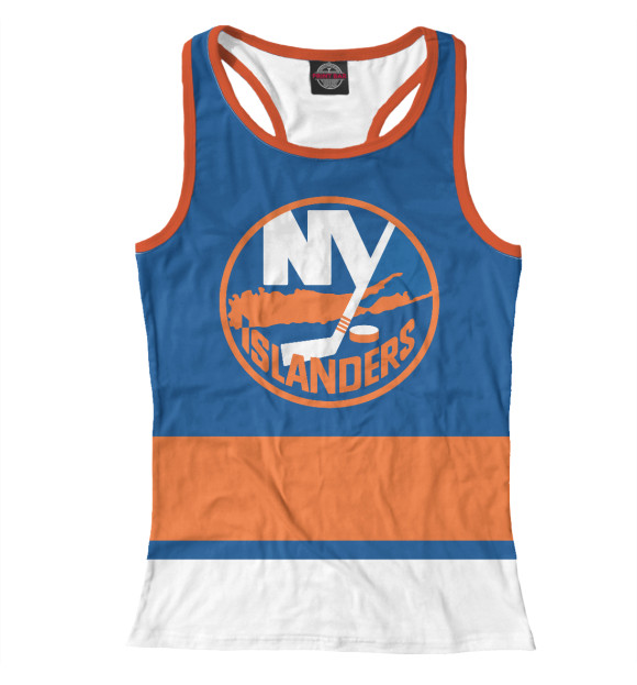 Женская майка-борцовка с изображением Нью-Йорк Айлендерс (форма) цвета Белый