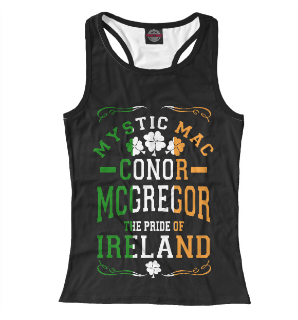 Женская майка-борцовка с изображением Гордость Ирландии цвета Белый