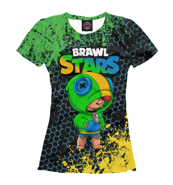 Женская футболка с изображением Brawl Stars Leon цвета Белый