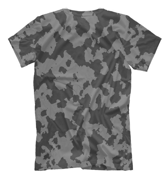 Мужская футболка с изображением Серый Камуфляж цвета Белый