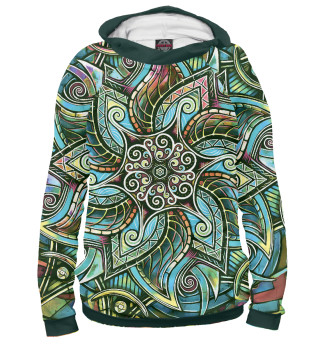 Мужское худи Мандала Защитный Спиральный Цветок