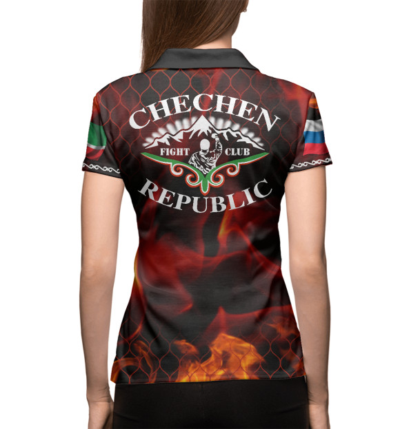 Женское поло с изображением Akhmat Fire цвета Белый