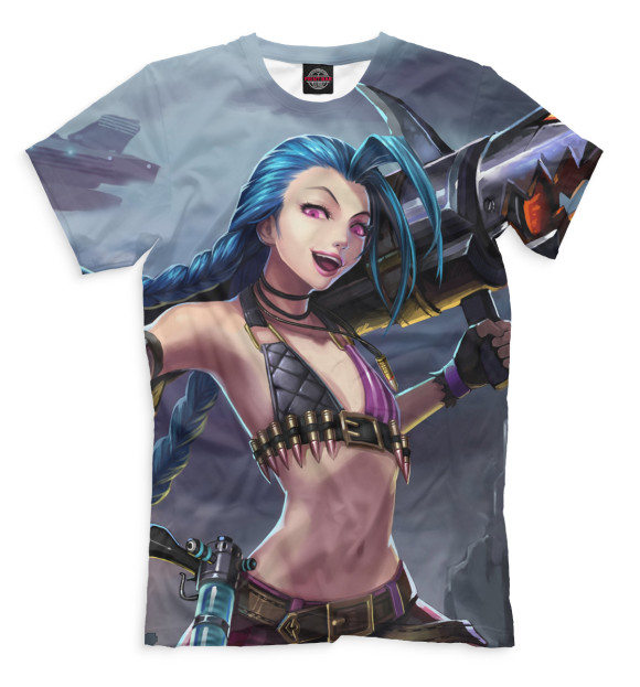 Мужская футболка с изображением Jinx цвета Серый