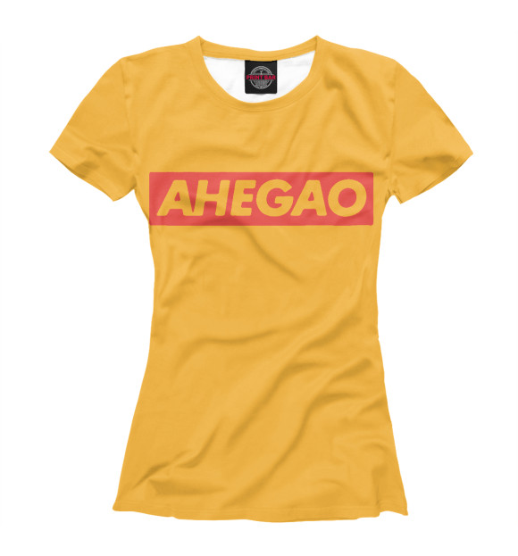 Женская футболка с изображением Ahegao цвета Белый