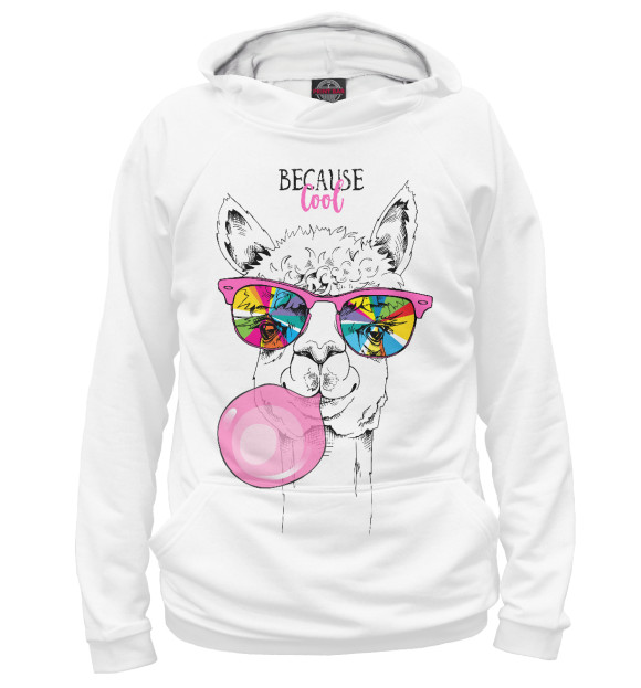 Мужское худи с изображением Because cool цвета Белый