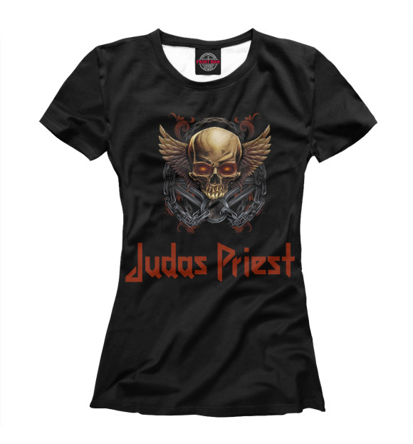 Женская футболка с изображением Judas Priest цвета Белый