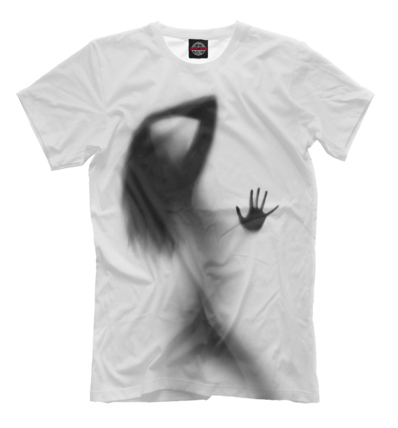 Мужская футболка с изображением Силуэт цвета Молочно-белый