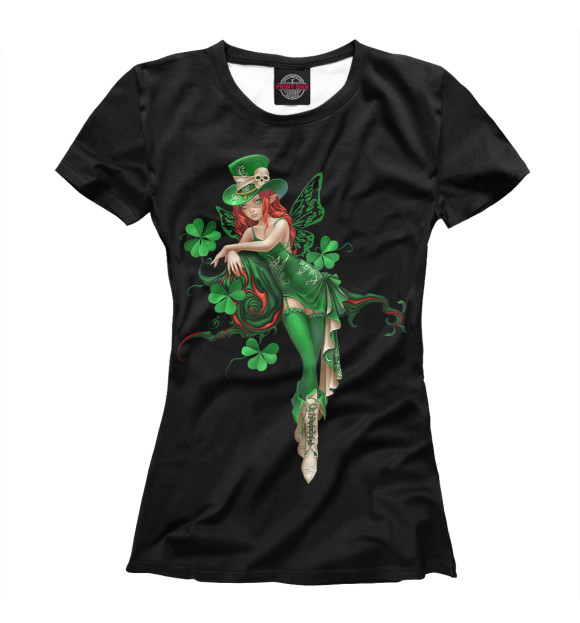 Футболка для девочек с изображением Ирландия, фея цвета Белый