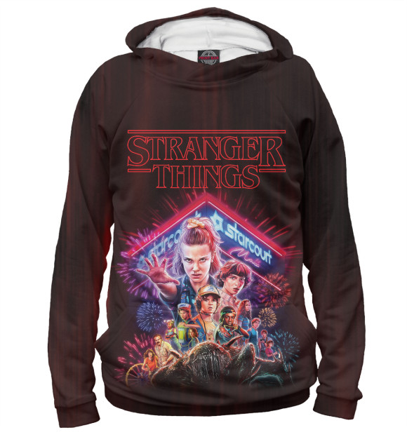 Мужское худи с изображением Stranger Things 3 цвета Белый