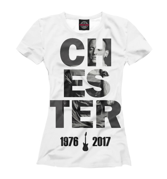 Футболка для девочек с изображением Chester - Linkin Park цвета Белый