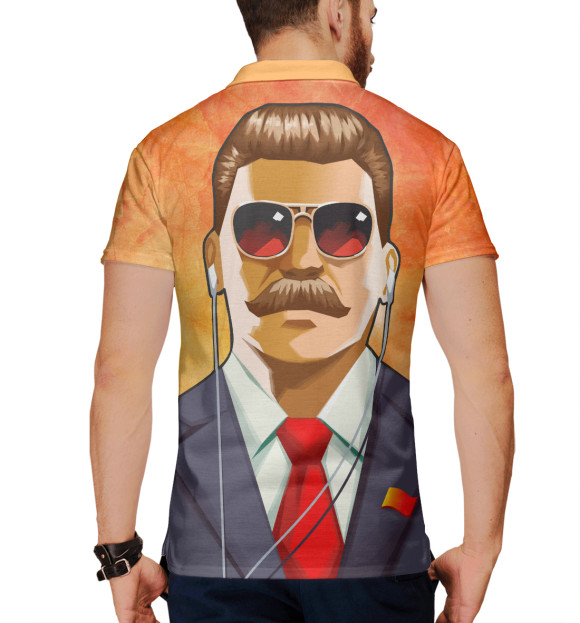 Мужское поло с изображением Сталин цвета Белый