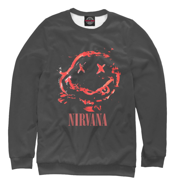 Свитшот для девочек с изображением Nirvana цвета Белый