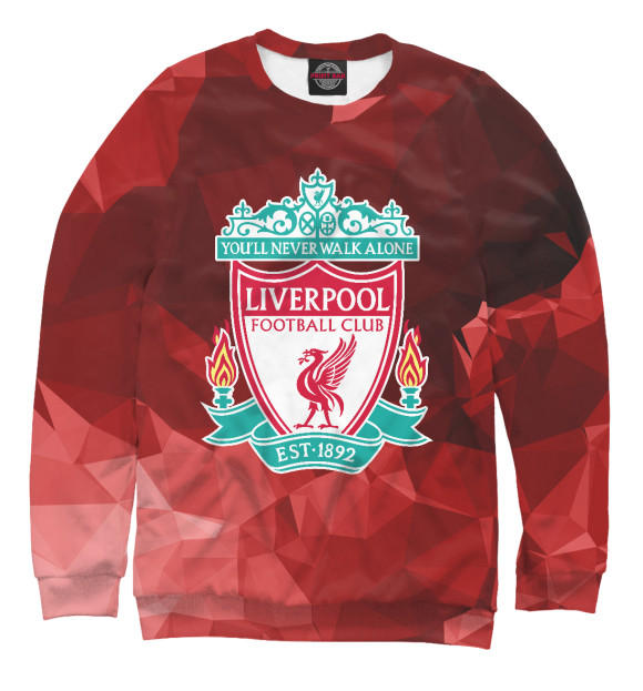 Свитшот для девочек с изображением Liverpool Polygons цвета Белый