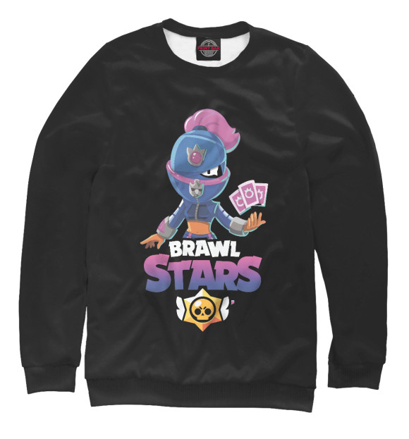 Мужской свитшот с изображением Brawl Stars TARA цвета Белый