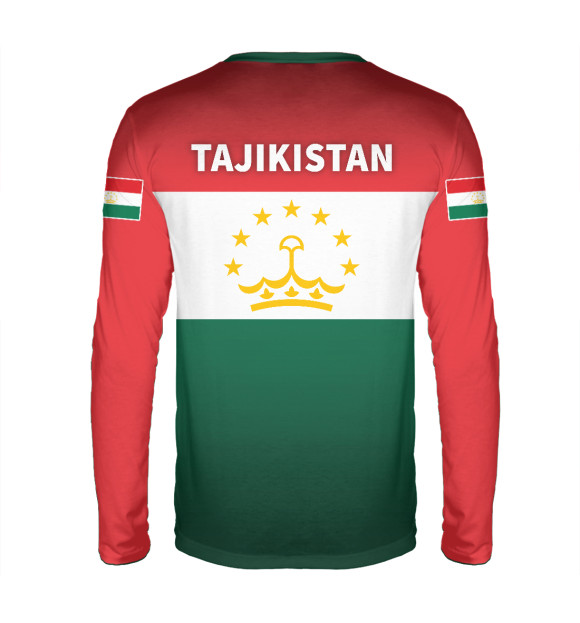 Мужской лонгслив с изображением Tajikistan цвета Белый