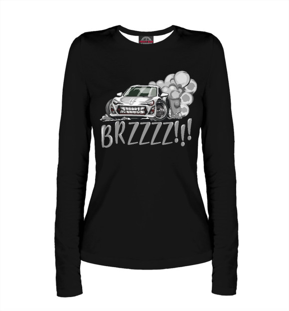 Женский лонгслив с изображением SUBA BRZZZZZ цвета Белый