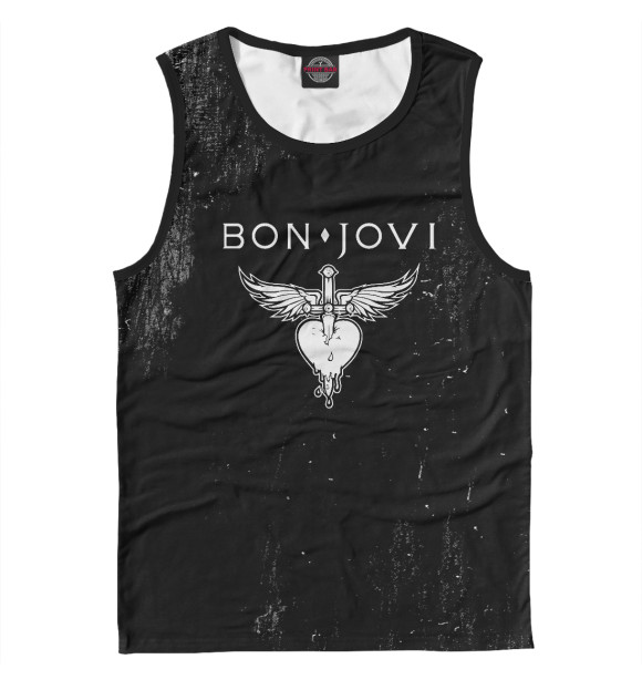 Мужская майка с изображением Bon Jovi цвета Белый