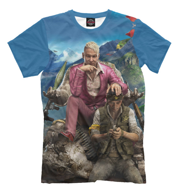 Мужская футболка с изображением Far Cry 4 —  Пэйган Мин цвета Молочно-белый