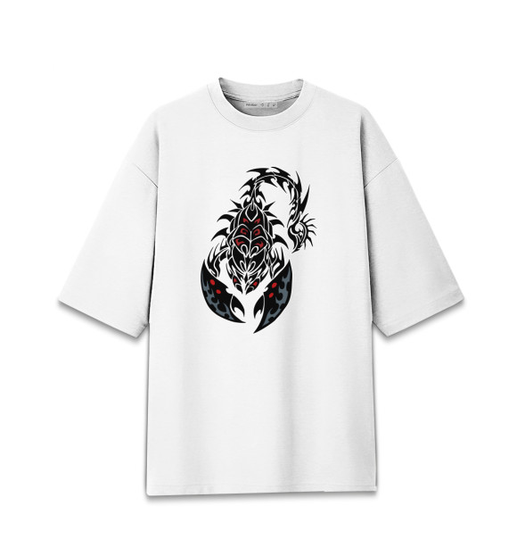 Женская футболка оверсайз с изображением Скорпион цвета Белый