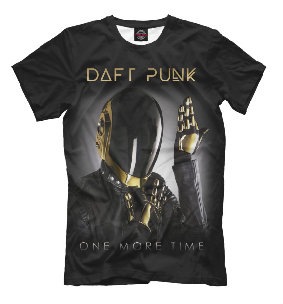 Мужская футболка с изображением Daft Punk цвета Черный