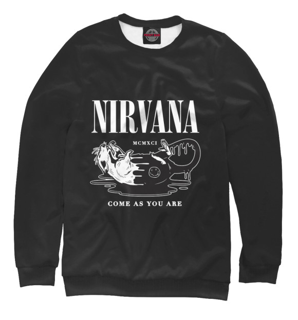 Свитшот для девочек с изображением Nirvana цвета Белый