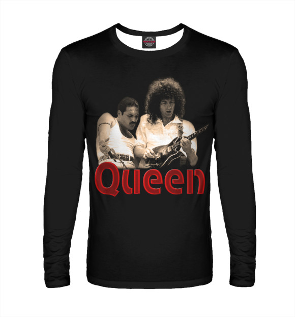 Мужской лонгслив с изображением Queen цвета Белый