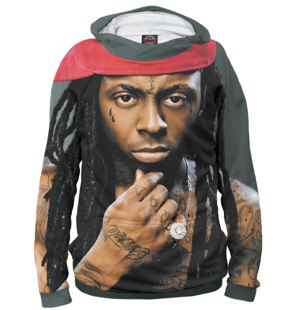 Мужское худи с изображением Lil Wayne цвета Белый