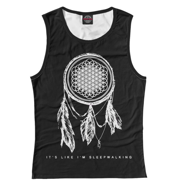 Майка для девочки с изображением Sleepwalking цвета Белый