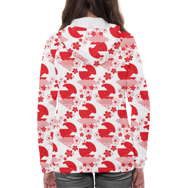 Женское худи с изображением Япония цвета Белый