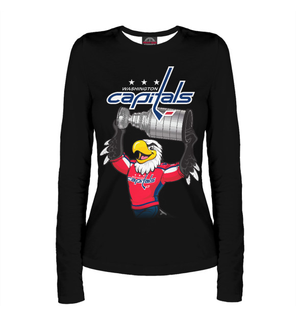 Женский лонгслив с изображением Washington Capitals цвета Белый