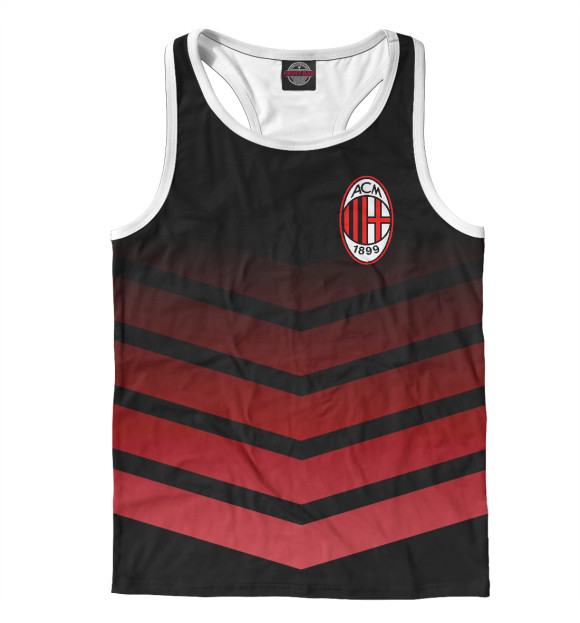 Мужская майка-борцовка с изображением Милан цвета Белый