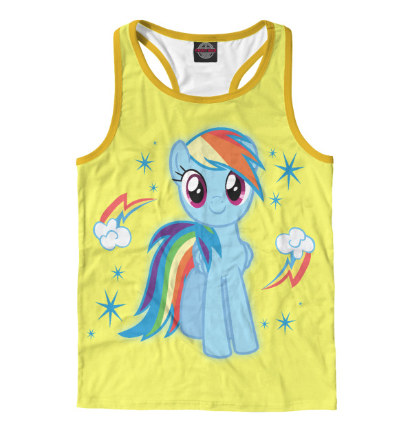 Мужская майка-борцовка с изображением Радуга Дэш цвета Белый