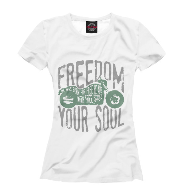 Футболка для девочек с изображением Freedom In Your Soul цвета Белый