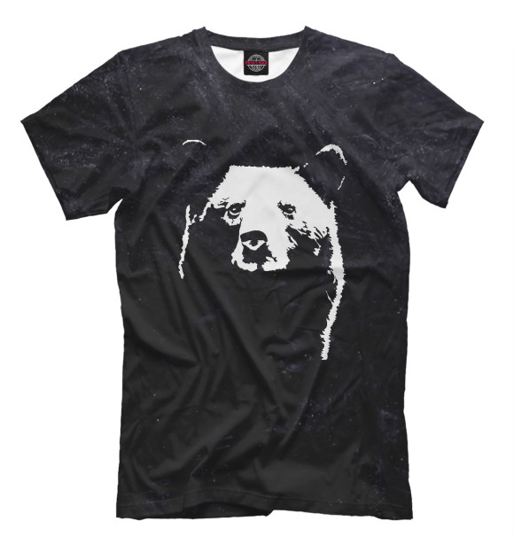 Мужская футболка с изображением Bear цвета Белый