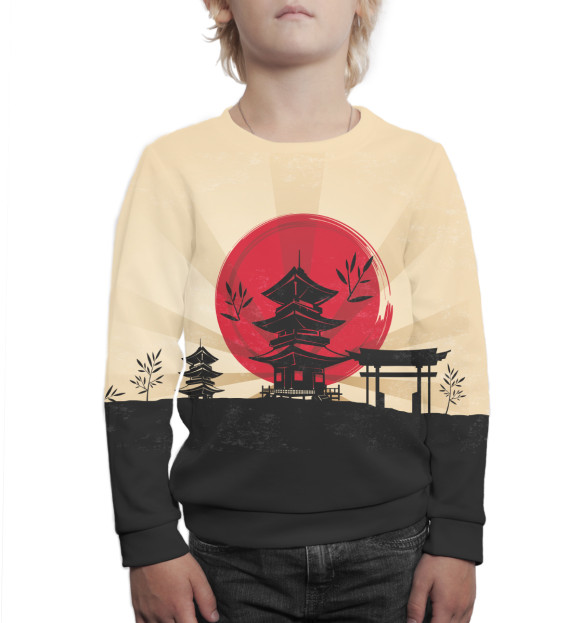Свитшот для мальчиков с изображением Япония цвета Белый