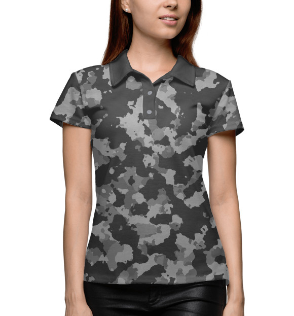 Женское поло с притом Городской камуфляж цвета Белый Женское поло с изображением Городской камуфляж цвета Белый