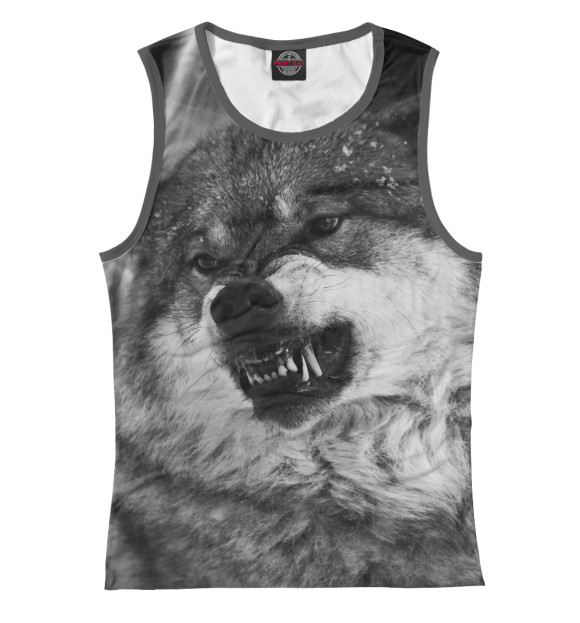 Майка для девочки с изображением Волк цвета Белый