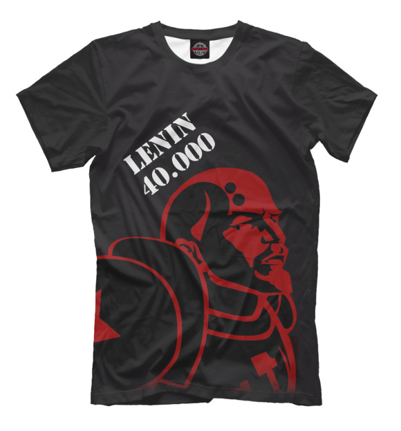 Мужская футболка с изображением Ленин 40 000 цвета Черный
