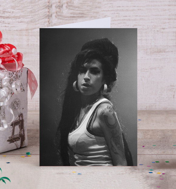 Открытка с изображением Amy Winehouse цвета Белый