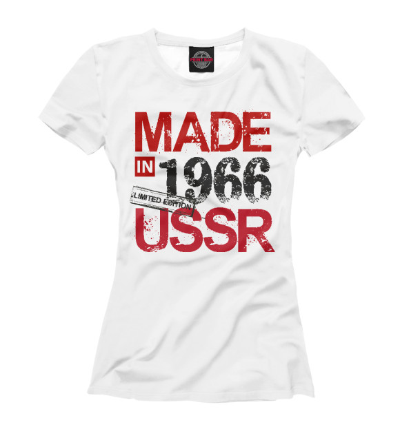 Футболка для девочек с изображением Made in USSR 1966 цвета Белый