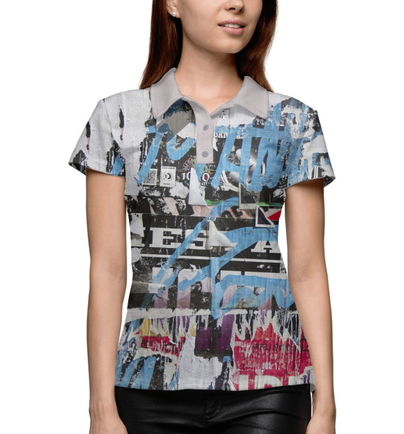 Женское поло с изображением Стрит-арт цвета Белый