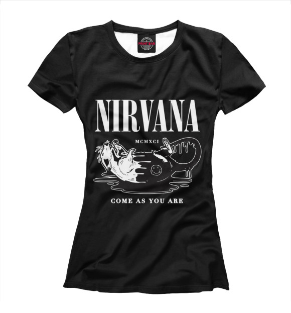 Футболка для девочек с изображением Nirvana цвета Белый