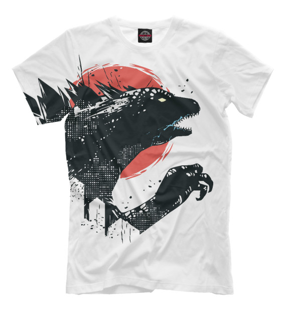 Мужская футболка с изображением Godzilla цвета Молочно-белый