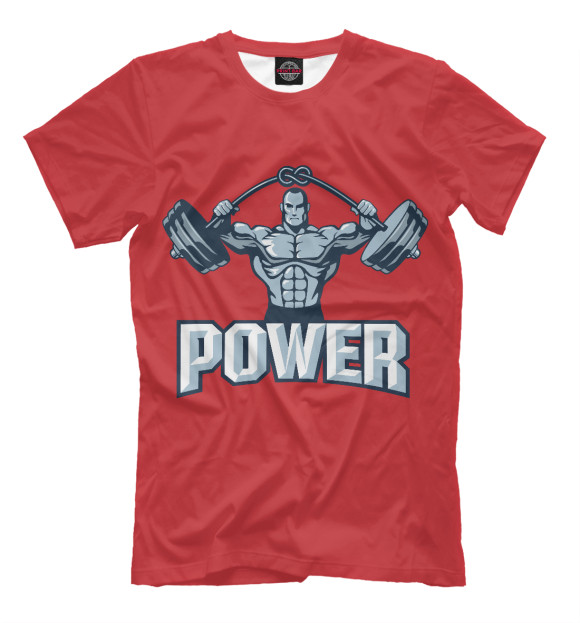 Мужская футболка с изображением Power цвета Белый